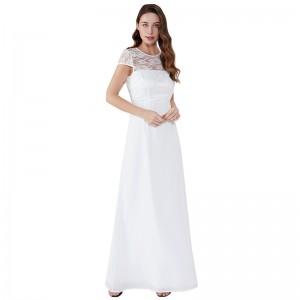 Διαρροή πίσω δαντέλα το βράδυ 2019 μακρύ φόρεμα γυναίκα Λευκό φόρεμα φόρεμα Maxi JCGJ190315079