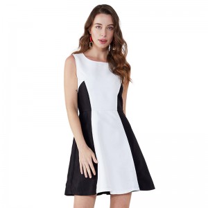 2019 Μαύρο Λευκό Patchwork Sweetheart Casual Φορέματα Γυναικεία Ρούχα Ένδυση μόδας JSDJ2258