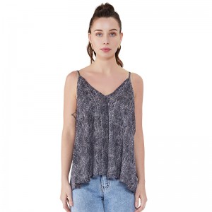 Εκτυπώστε το μαρμάρινο Halter Off ώμου γυναικών Sexy Vest Tops JSDJ2515