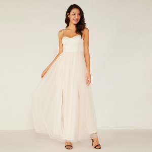 Oem υψηλής ποιότητας γυναικείες μακρύ λευκό καλοκαίρι Lace Fringe φόρεμα παράνυμφων νυφικό